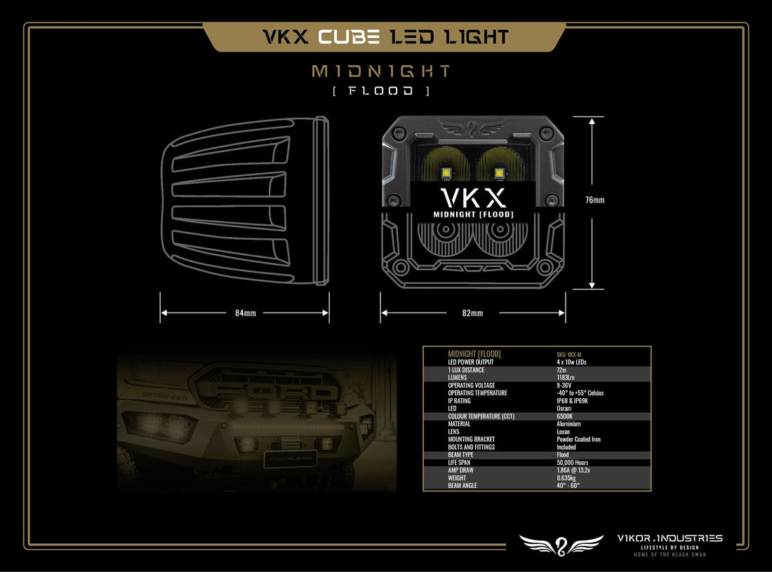 VKX LED Cube Light (2") - LED Fog Lights